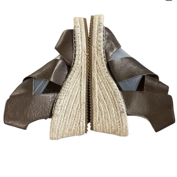 Eileen Fisher Metallic Bronze Willow Espadrille Wedge Sandal Size 8.5